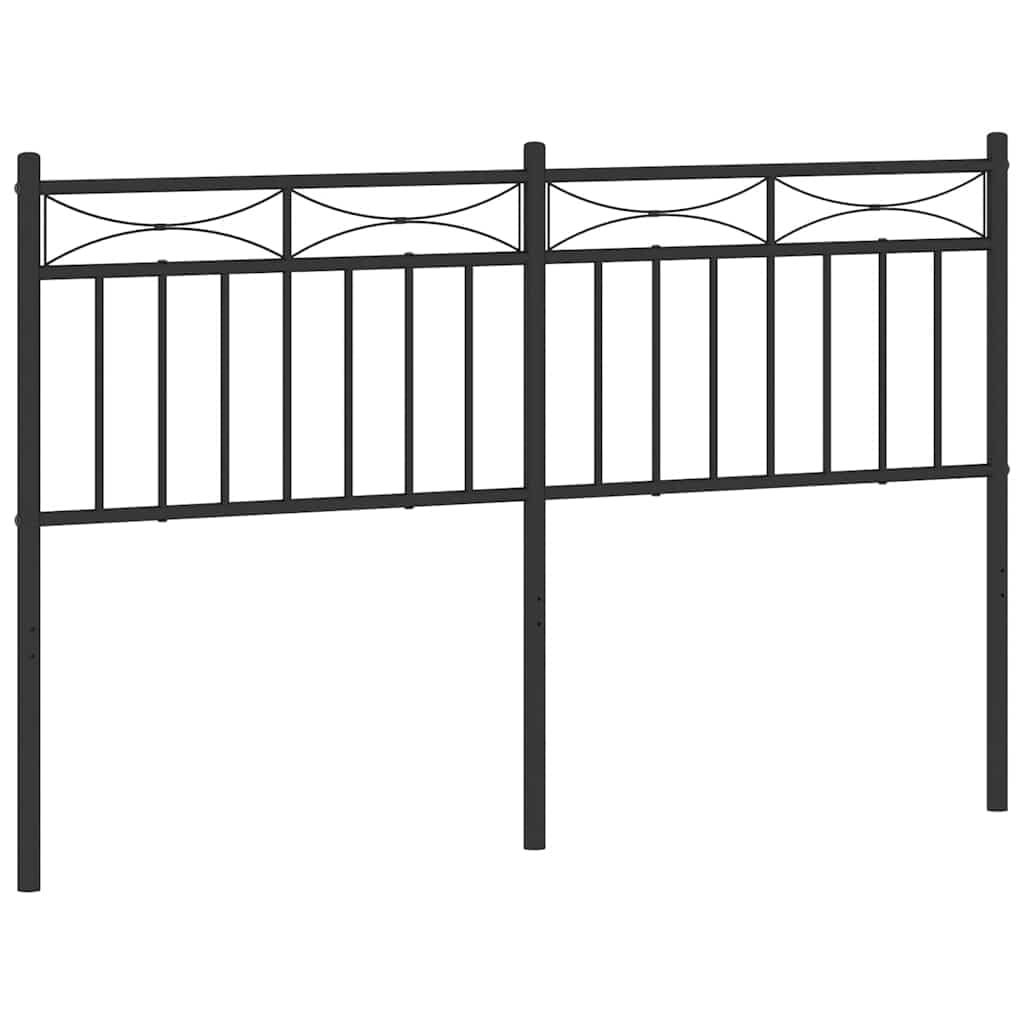 vidaXL Cabecero, Cabecera de Somier con Patas, Cabezal para Estructura Marco de Cama, Cabecero para Dormitorio Hogar, Metal Negro 135 cm