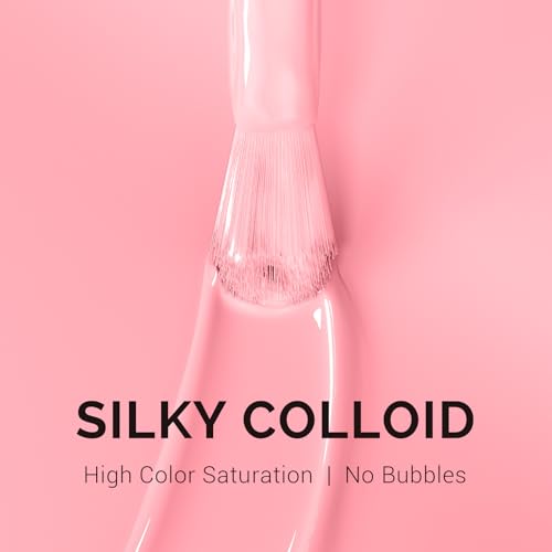 Image of MelodySusie 0.5fl oz Candy Pink Gel Nail Polish, Nails Soak Off UV LED Light Baby Pink Gel Polish Gift for Women Nail Art Manicure Salon DIY Nail Design Decoration at Home-A2609