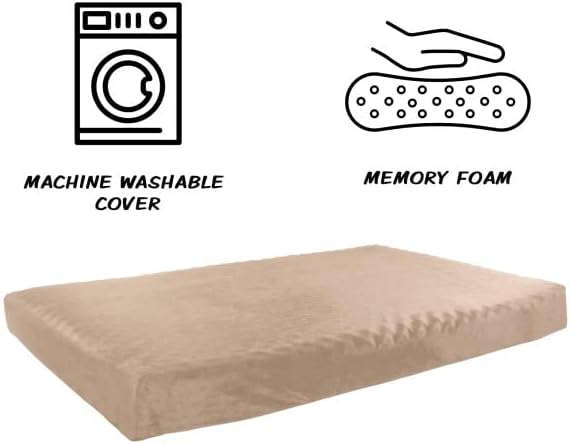 Vista 2 de PETMAKER Cama ortopédica para perros de espuma viscoelástica de 2 capas con funda lavable a máquina, cama de perro de 37 x 24 pulgadas para perros
