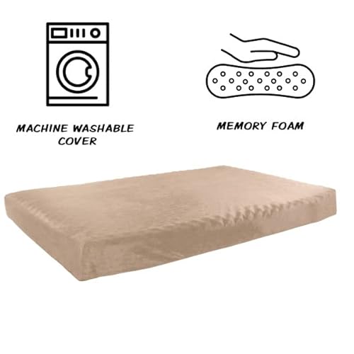 Petmaker Orthopedic Dog Bed – 2-Layer Memory Foam Dog Bed With Machine Washable Sherpa Top Cover – 46X27 Dog Bed For Large Dogs Up To 95Lbs (Tan) #TOP1