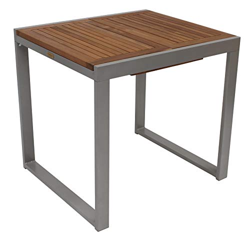 gartenmoebel-einkauf gartenmoebel-einkauf Balkon Ausziehtisch Naxos 80/120x70cm, Aluminium Silbergrau + Akazie braun geölt, witterungsbeständig gartenmoebel-einkauf gartenmoebel-einkauf Balkon Ausziehtisch Naxos 80/120x70cm, Aluminium Silbergrau + Akazie braun geölt, witterungsbeständig