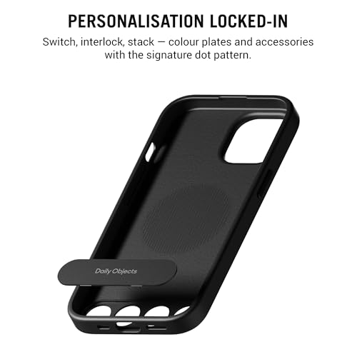 Image of DailyObjects iPhone 15 Stack Signature Magnetic Case Cover | Compatible with Magsafe | Camera & Body Protection | Shock /Scratch Proof| Dual Hybrid Protection | Wireless Charging - Carbon Black