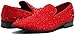 Enzo Romeo Men Fashion Rhinestones Studs Tuxedo Slip On Loafer Dress Shoes WBG (Red (02), Numeric_8_Point_5)