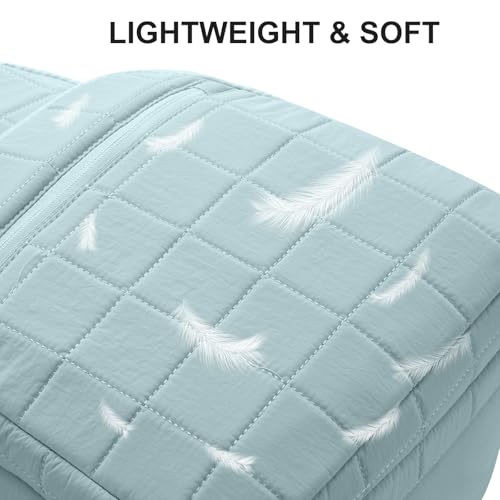 Image of kadilong Quilted Travel College Laptop Backpack for Women,Daypack Bookbag for School Teen Girls Mochilas Mujer,LightBlue