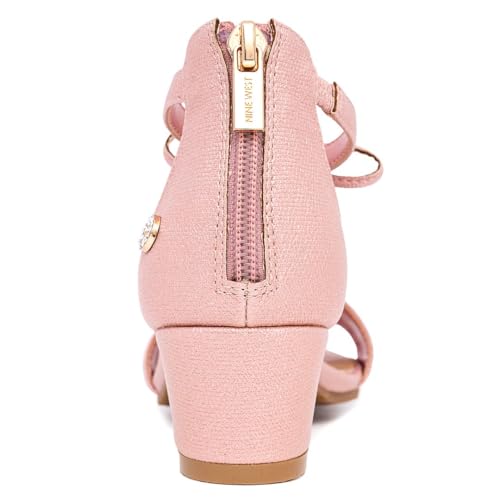 Image of Nine West Girls Sandals Low Heel Dress Pump Ankle Strap Open Toe Wedding Party for Big Kids & Little Kids