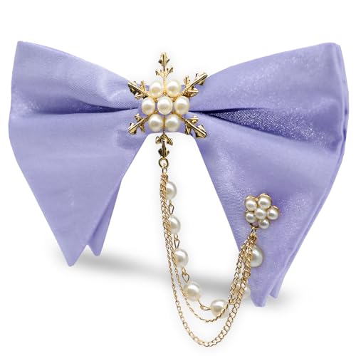 Image of Oversized Bow Ties for Men, Adjustable Bow Tie Pre-tied Bowties Pearl Decoration Bowtie for Tuxedo Wedding Party Prom