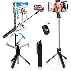 Palo De Fotos Para Movil GRUNDIG - Palo para Selfie y trípode, trípode para Smartphone, con Mando a Distancia Bluetooth, Smartphones de 58 a 100 mm, Extensible de 19 a 70 cm, plástico, Color Negro