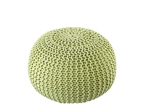 kreatives Wohnen Pouf Premium ø45cm Sitzhocker Strickpouf Innen Terrasse Pool Garten nachhaltig apfelgrün - Lettuce Green