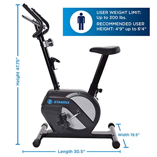 Stamina Upright Exercise Bike 1308 | Smooth, Quiet Magnetic Resistance | Easy-to-Use LCD Monitor