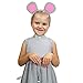 Skeleteen Mouse Costume Accessory Set - Grey and Pink Ears Headband, Bow Tie and Tail Accessories Set for Rat Costume for Toddlers and Kids