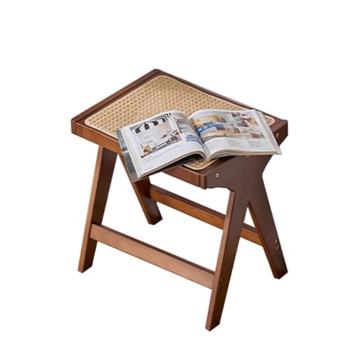 Asiento de banco de ratán para entrada, dormitorio, cocina, comedor, diseño estrecho de granja, muebles de interior sin brazos, para pasillo, extremo de cama, banco de 43,5 cm