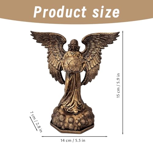Statue géométrie sacrée avec cube en résine de bronze petite