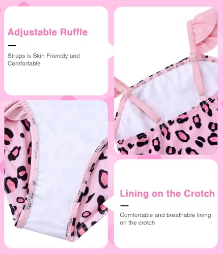 Image of DAXIANG Girls One Piece Ruffle Strap Swimsuit Quick Dry Mermaid Swimwear Beach Sport Bathing Suit for Toddler Kids 4-11 Years