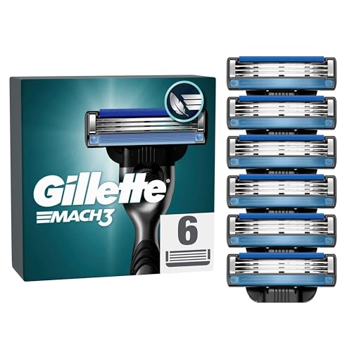 Gillette Mach3 Rasierklingen für Männer, 6 Original Gillette Ersatzklingen, Klingen für Herren mit Gleitstreifen für ein sanftes Gleiten und Klingenbeschichtung