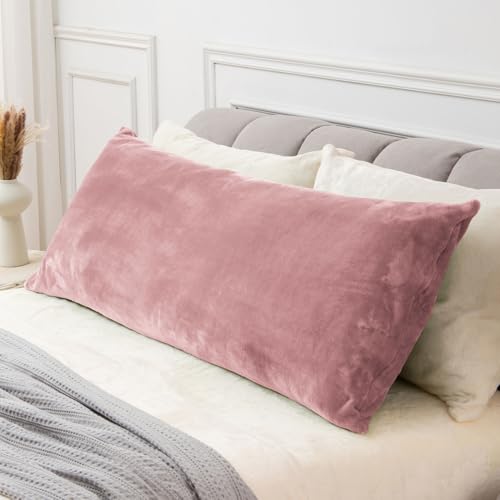 Image of BEDELITE Body Pillow Cover with Zipper, Dusty Pink, 20x54 Inch, 1 Pack