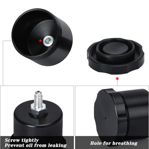 KSTE Hydraulischer Handbremse, Universal-Racing Drift Hydraulische Handbremse Öltank E-Bremsflüssigkeitsbehälter Schwarz