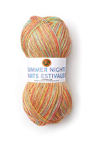 Lion Brand Yarn Summer Nights Bonus Bundle Yarn, Sunset (1 skein/ball)