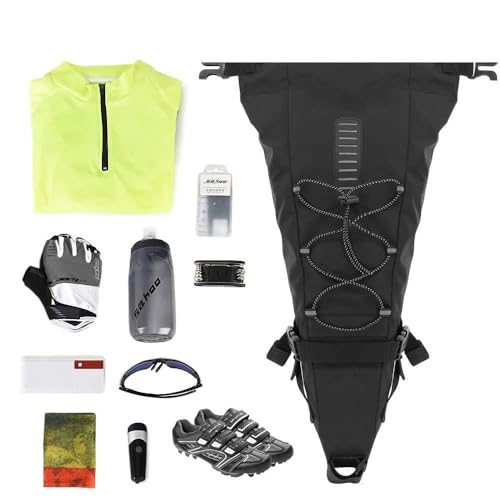Sac arrière pour vélo HUIOP sacoche de rangement étanche avec bandes réfléchissantes