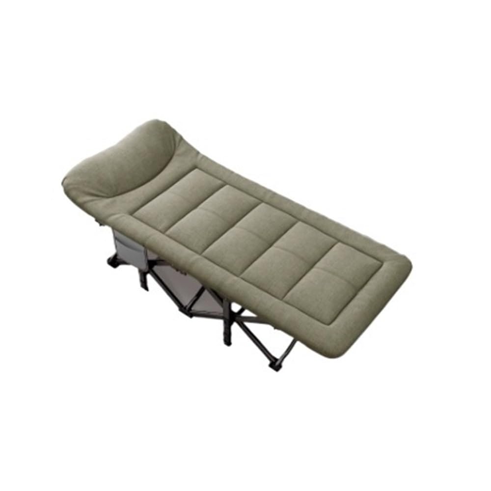 Lit pliant extérieur avec matelas vert pour camping et lit d'appoint