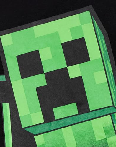 Minecraft Jungen Kapuzen-Sweatshirt | Kinder & Jugendliche Schwarzer Grafik-Kapuzenpullover | Game Sprite Jumper Creeper Block Pop Out Sweatshirt | Gamer Merchandise Geschenk für Ihn