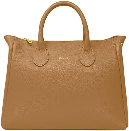 Parubi, Borsa Donna a Mano con Tracolla, In Vera Pelle Morbida, Made in Italy, Modello Ada, Borsa Semirigida Media Grande con Manici da Donna Ragazza Elegante