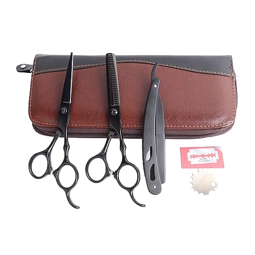 Hair Cutting Scissors Set, 5.5 Inch Professional Multifunctional Stainless Steel Barber Hairdressing Scissors for Home Salon