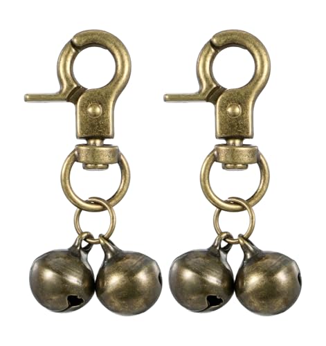 Thrymme 2Pcs Small Bell for Dog Collar, Dog Bell for Collar with Snap Clips to Go Outside, Clear Sound & No Rust - Track Your Pet