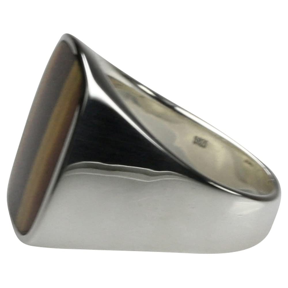 Massiver Siegelring aus 925er Silber mit Tigerauge