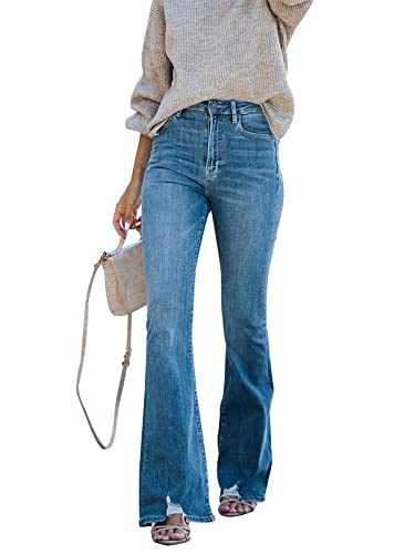 Kunmi Women's Ripped Mid Waisted Boyfriend Jeans Loose Fit Distressed Stretchy Denim Pants… #TOP2