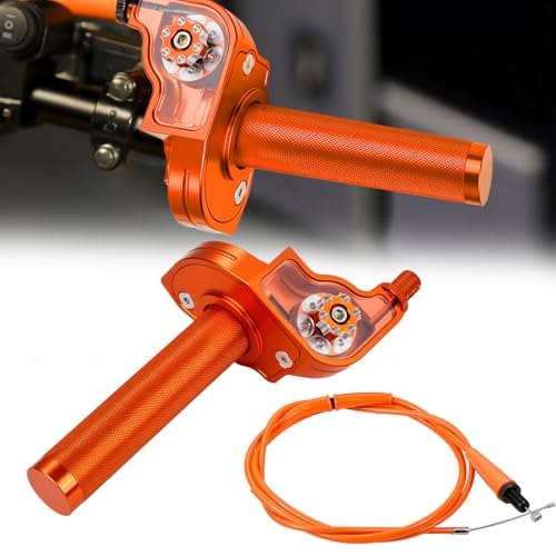 BIUGERCN Gas Rapido Domino Moto 7/8'' 22mm Manopole Acceleratore Quick Draw Regolabile Universale per EXC SX XC EXC-F XC-W 50-250cc DRZ 400 Pit Dirt Bike Scooter Arancione