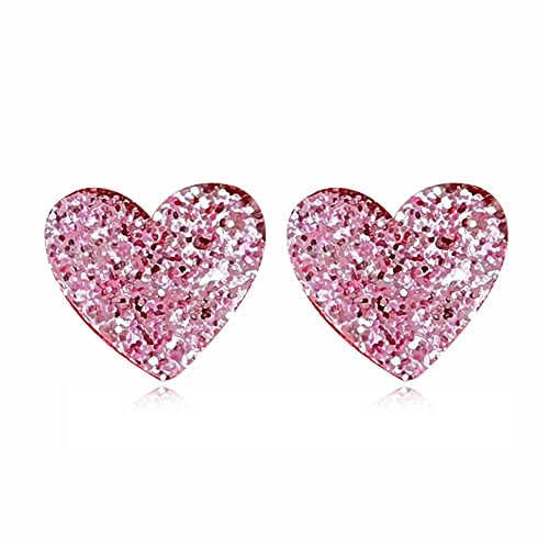 Cblued Lightweight Unique Acrylic Red Love Heart Stud Earrings For Women Wife Lover Statement Resin Jewelry Valentines Mothers Day Gifts cover