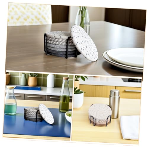 Dessous de tasse absorbant en coton tissé épais pour la protection de table