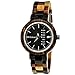 Produktbild Handgefertigte Holzwerk Germany® Damen-Uhr Öko Natur Holz-Uhr Holz Armband-Uhr Braun Schwarz Zebra Muster Analog Quarz-Uhr Datum und Wochentag Anzeige (Holzwerk-Damen-Schwarzes-Zifferblatt)