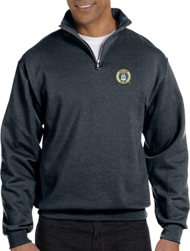 MilitaryBest U.S. Air Force Seal Embroidered Quarter-Zip Pullover