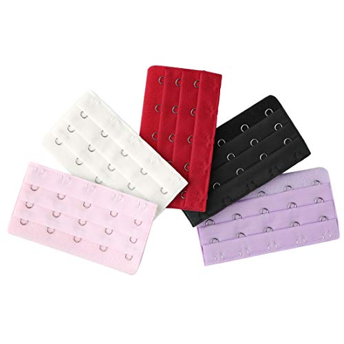 Uxcell 5Pcs Multicolor Cotton Blends 3 X 5 Hooks Bra Strap Extension Buckle #TOP10