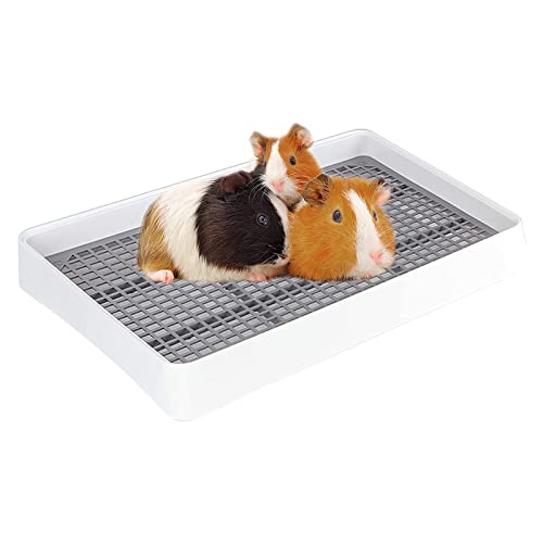 Kaninchentoilette Eckstreu 28x19x16 Cm – Mit Gitter & Halterung Für Meerschweinchen, Hamster, Frettchen, Kleintiere