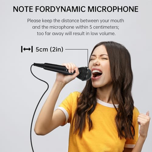 Daakro AK45 Stereo Audio Amplifier, 300Wx2 Home Dual Channel Bluetooth 5.0 Sound Speaker AMP,Home Amplifiers with Handheld Wired Microphone,Handheld Cardioid Wired Mic for Singing