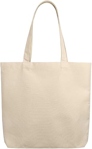 Miniatura 5 de Paquete de 12 bolsas de lona orgánica al por mayor a granel con asas, bolsas de tela de tela en blanco reutilizables con certificación GOTS, Natural