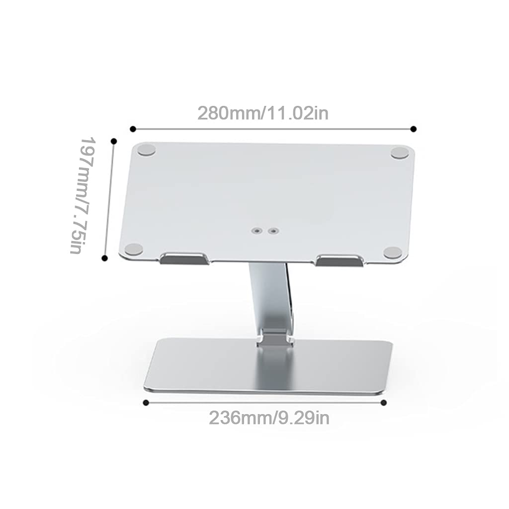 Supporto pieghevole per laptop in lega di alluminio Staffa di supporto a rilascio di calore per notebook 7-17 ' Supporto verticale regolabile per scrivania ergonomico alluminio nero per