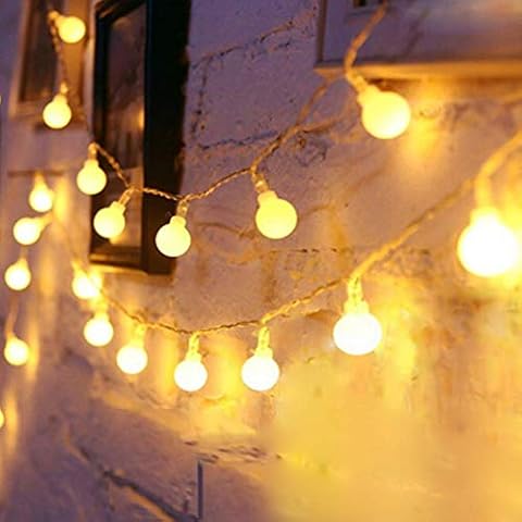 Globe String Lights Battery Operated Warm White ,Water Proof 2 Pack 19.7FT 40 LED Globe Fairy String Light 8 Modes with Remote Control , for Home, Party, Christmas, Wedding, Garden Decoration Cover