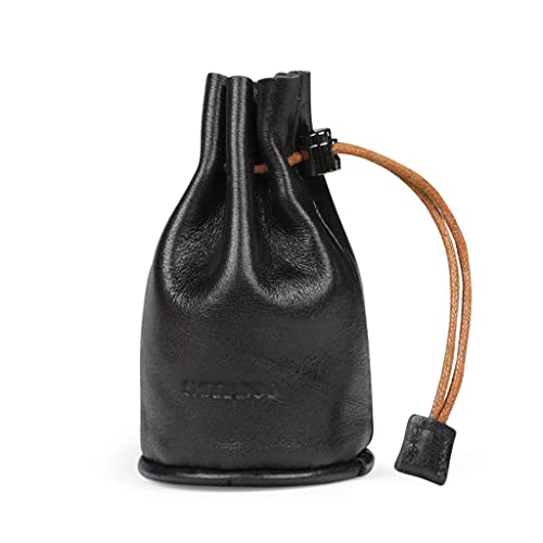 JSEIAJB Drawstring Key Case Women Leather Pull Out Organizer Bag Men's Small Mini Coin Bag Key Case