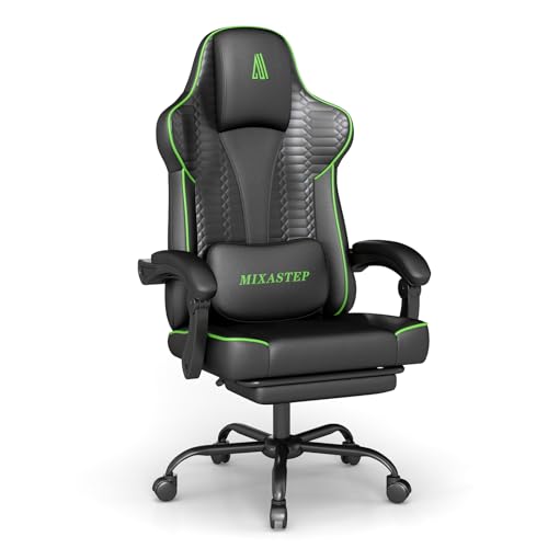 NSMAZXO Chaise Gaming Ergonomique avec Dossier Réglable & Rotation à 360° – Chaise de Bureau pour Adultes/Adolescents 150KG, Fauteuil PC en Tissu Vert pour Bureau à Domicile/Jeux