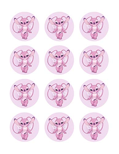 2" Pre-Cut Round Angel From Lilo & Stitch Edible Image Cupcake/Cookie Toppers! #TOP8
