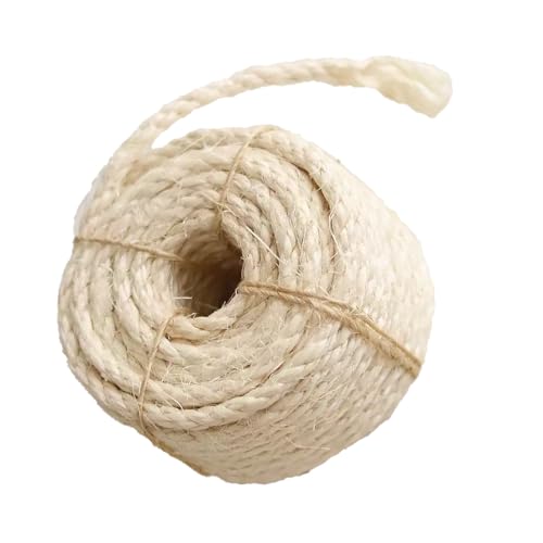 TrainPro White Sisal Rope 6mm x 164 ft - Heavy-Duty Cat Scratcher Repair