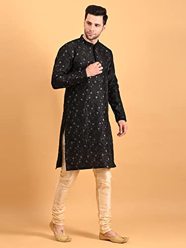 Image of Uri and MacKenzie Embroidery Silk Men's Kurta Pyjama Set
