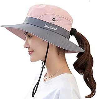 UPF 50+ Wide Brim Sun Hat Waterproof UV Protection Bucket Boonie Hat