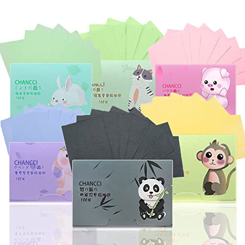 Blotting Paper, 600 sztuk bibułek do prasowania, papier do tłustej pielęgnacji skóry, dla mężczyzn i kobiet, nadaje się do skóry tłustej (styl 6)