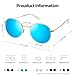 Joopin Blue Round Sunglasses for Women Men Circle Sun Glasses Polarized UV Protection Mirrored Shades Sunnies Gold Metal