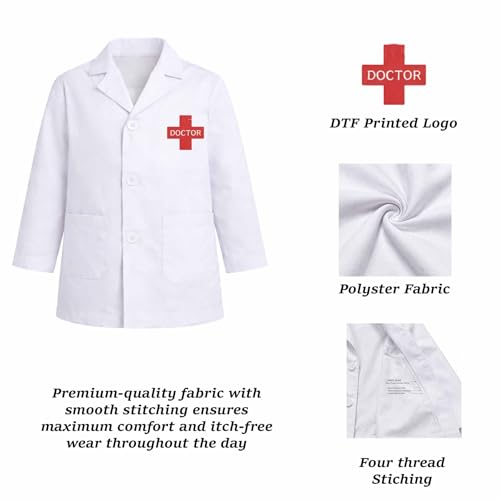 Image of Kids Doctor Coat and Nurse Dress Set for Boys & Girls | Fancy Dress Costume | School Competition Role Play Outfit