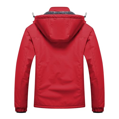 Image of WULFUL Men's Ski Jackets Warm Winter Snow Windbreaker Resistant Snowboard Fleece Coat Mountain Waterproof Parka with Hood